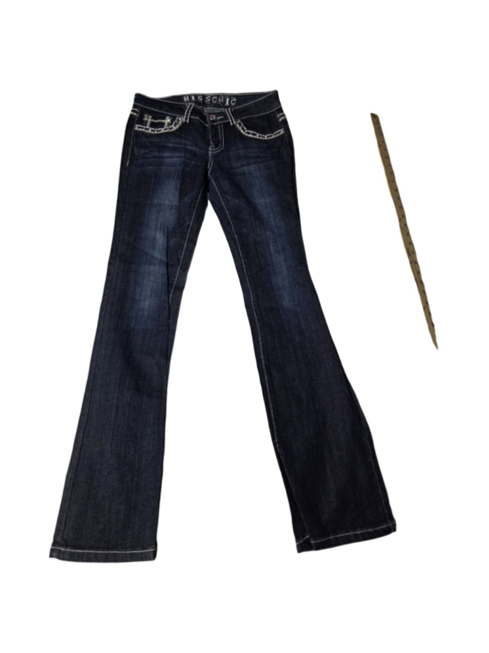 Women's Miss Chic Boot Cut Jeans Size 5 Dark Blue